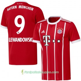 Jalkapallo Peliasut FC Bayern München Lewandowski 9 Koti Pelipaita 2017/18 Lyhythihainen