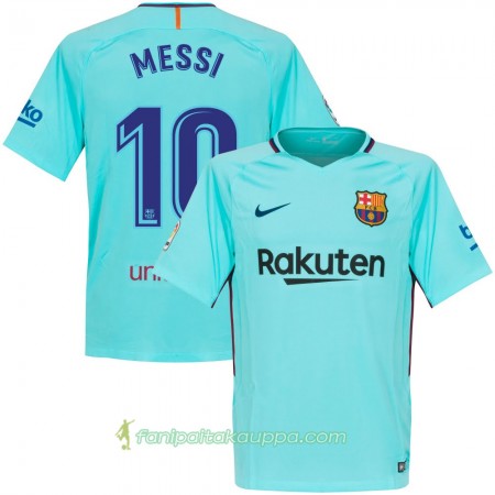 Jalkapallo Peliasut FC Barcelona Messi 10 Vieras Pelipaita 2017/18 Lyhythihainen
