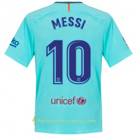 Jalkapallo Peliasut FC Barcelona Messi 10 Vieras Pelipaita 2017/18 Lyhythihainen