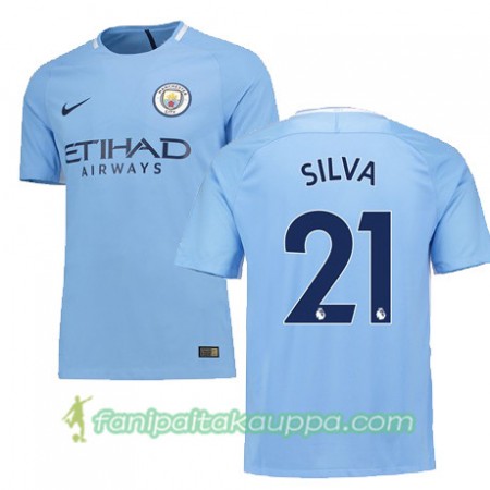 Jalkapallo Peliasut Manchester City SILVA 21 Koti Pelipaita 2017/18 Lyhythihainen