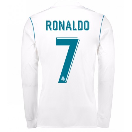 Jalkapallo Peliasut Real Madrid Cristiano Ronaldo 7 Koti Pelipaita 2017/18 Pitkähihainen