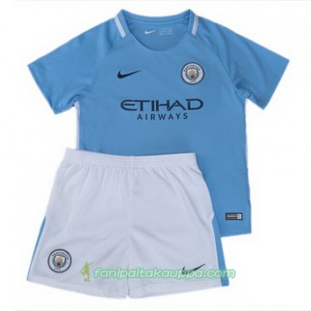 Jalkapallo Peliasut Manchester City Lasten Koti Pelipaita 2017/18 Lyhythihainen