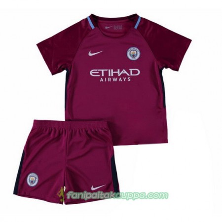 Jalkapallo Peliasut Manchester City Lasten Vieras Pelipaita 2017/18 Lyhythihainen