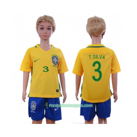 Jalkapallo Peliasut Brasilia T.Silva 3 Lasten Koti Pelipaita 2016 Lyhythihainen Jalkapallo Peliasut Brasilia T.Silva 3 Lasten Koti Pelipaita 2016 Lyhythihainen