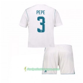 Jalkapallo Peliasut Real Madrid Pepe 3 Lasten Koti Pelipaita 2017/18 Lyhythihainen