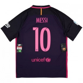 Jalkapallo Peliasut Barcelona Messi 10 2016-17 Retro Vieras Pelipaita Lyhythihainen