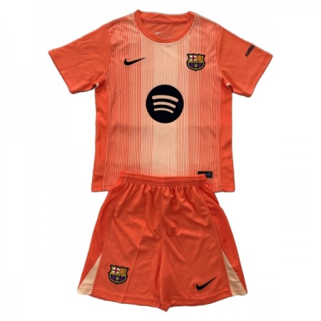 Jalkapallo Peliasut FC Barcelona Maalivahti Lasten 2025-26 Oranssi Lyhythihainen