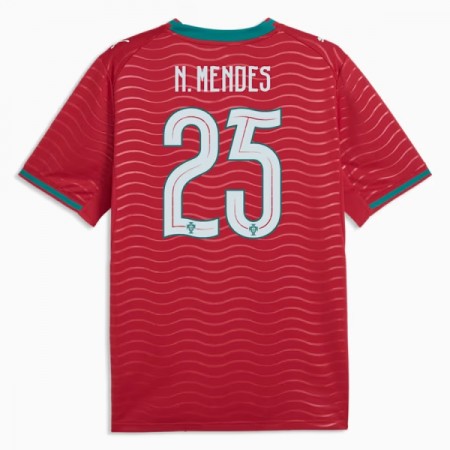 Jalkapallo Peliasut Portugali Nuno Mendes 25 Koti Pelipaita MM-kisat 2026 Lyhythihainen