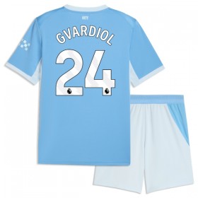 Jalkapallo Peliasut Manchester City Gvardiol 24 Lasten Koti Pelipaita 2026-27 Lyhythihainen