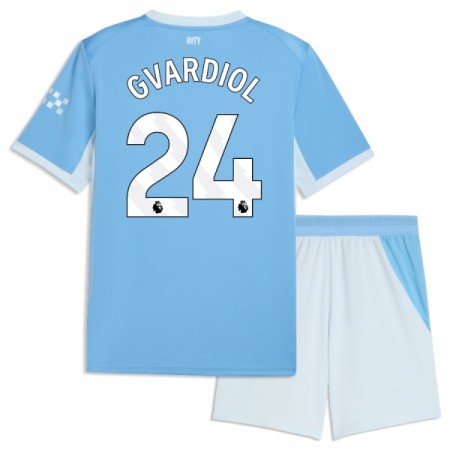 Jalkapallo Peliasut Manchester City Gvardiol 24 Lasten Koti Pelipaita 2026-27 Lyhythihainen