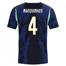Jalkapallo Peliasut Brasilia Marquinhos 4 Vieras Pelipaita MM-kisat 2026 Lyhythihainen