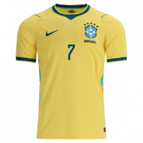 Jalkapallo Peliasut Brasilia Vini JR. 7 Koti Pelipaita MM-kisat 2026 Lyhythihainen