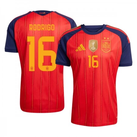 Jalkapallo Peliasut Espanja 2 Stars Rodrigo 16 Koti Pelipaita MM-kisat 2026 Lyhythihainen