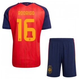 Jalkapallo Peliasut Espanja 2 Stars Rodrigo 16 Lasten Koti Pelipaita MM-kisat 2026 Lyhythihainen