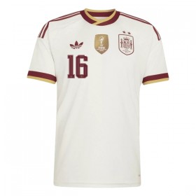 Jalkapallo Peliasut Espanja 2 Stars Rodrigo 16 Vieras Pelipaita MM-kisat 2026 Lyhythihainen