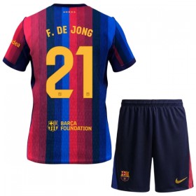 Jalkapallo Peliasut FC Barcelona Frenkie de Jong 21 Lasten Koti Pelipaita 2026-27 Lyhythihainen