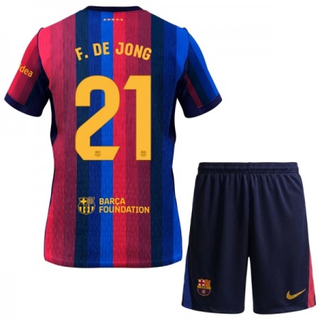 Jalkapallo Peliasut FC Barcelona Frenkie de Jong 21 Lasten Koti Pelipaita 2026-27 Lyhythihainen