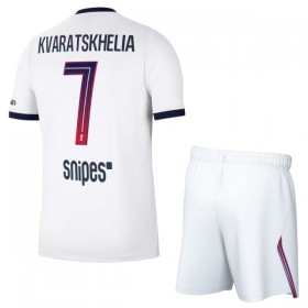 Jalkapallo Peliasut Paris Saint-Germain Kvaratskhelia 7 Lasten Vieras Pelipaita 2026-27 Lyhythihainen