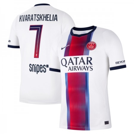 Jalkapallo Peliasut Paris Saint-Germain Kvaratskhelia 7 Vieras Pelipaita 2026-27 Lyhythihainen