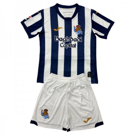 Jalkapallo Peliasut Real Sociedad Lasten Koti Pelipaita 2026-27 Lyhythihainen Jalkapallo Peliasut Real Sociedad Lasten Koti Pelipaita 2026-27 Lyhythihainen