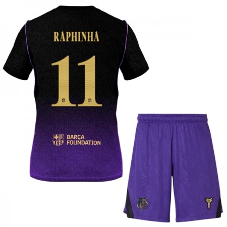 Jalkapallo Peliasut FC Barcelona Raphinha 11 Lasten Vieras Pelipaita 2026-27 Lyhythihainen Jalkapallo Peliasut FC Barcelona Raphinha 11 Lasten Vieras Pelipaita 2026-27 Lyhythihainen