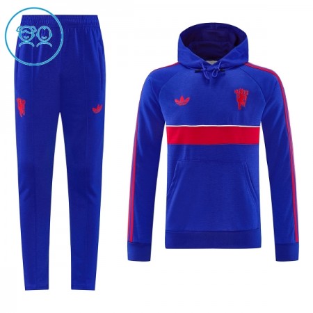 Lasten Manchester United Hoodie Training Huppari 2026-27 Sininen